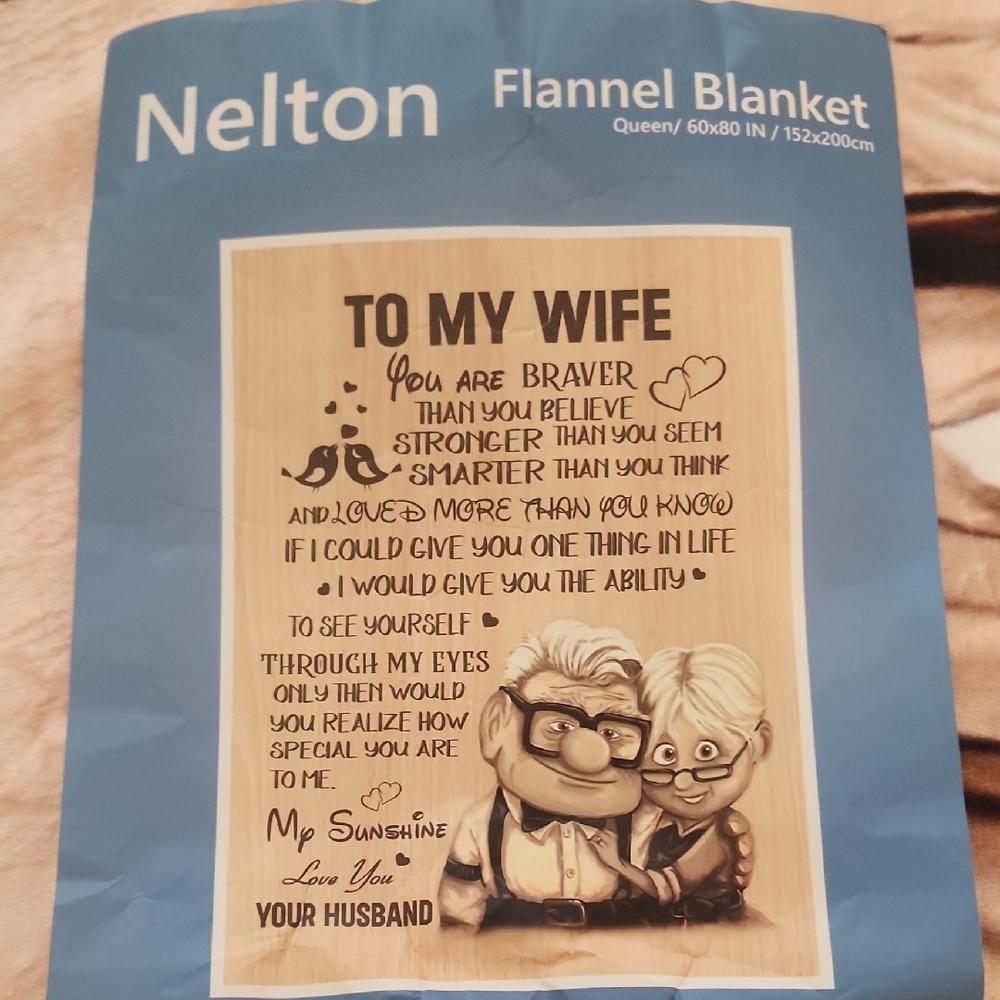 Nelton Flannel Blanket with Heartfelt Message